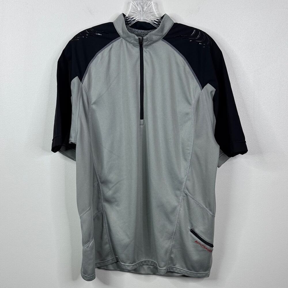 Bontrager Cycling Jersey Men's XL Black Gray Quarter Zip Bike Shirt Activewear